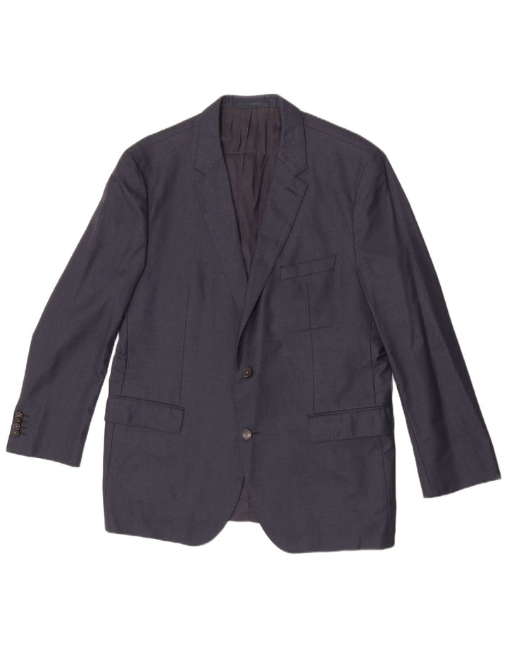Blazer pentru bărbați Hugo Boss cu 2 nasturi EU 54 2XL Lână bleumarin