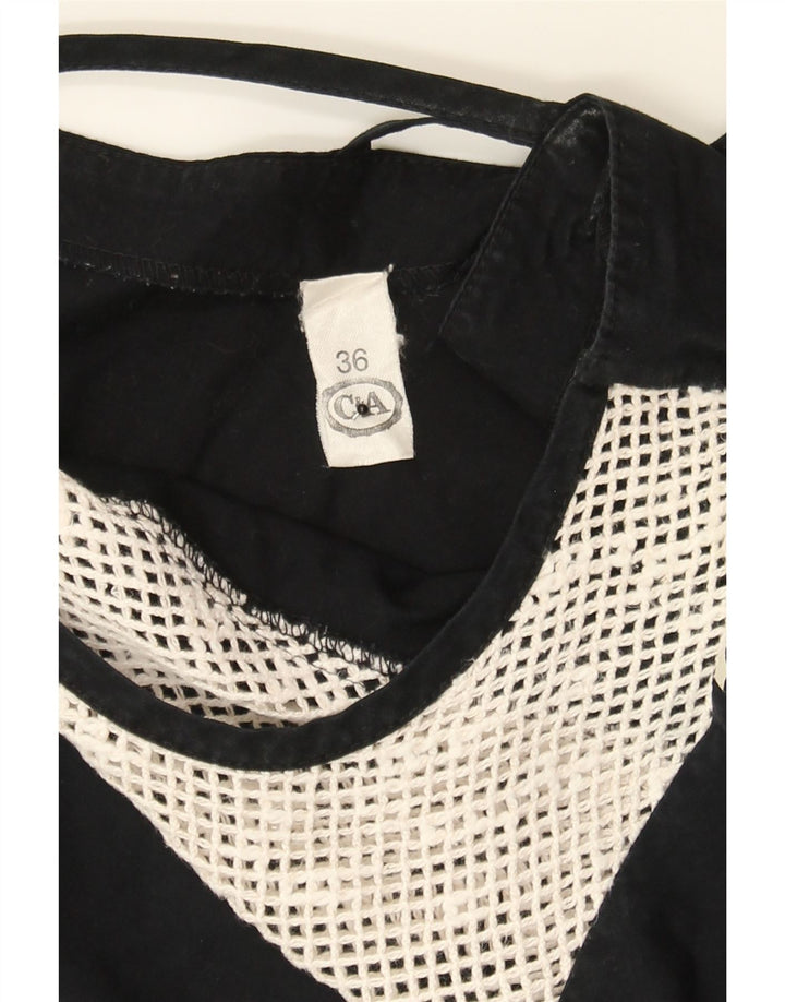 C&A Womens Oversized Blouse Top EU 36 Small Black Colourblock Cotton Vintage C&A and Second-Hand C&A from Messina Hembry 