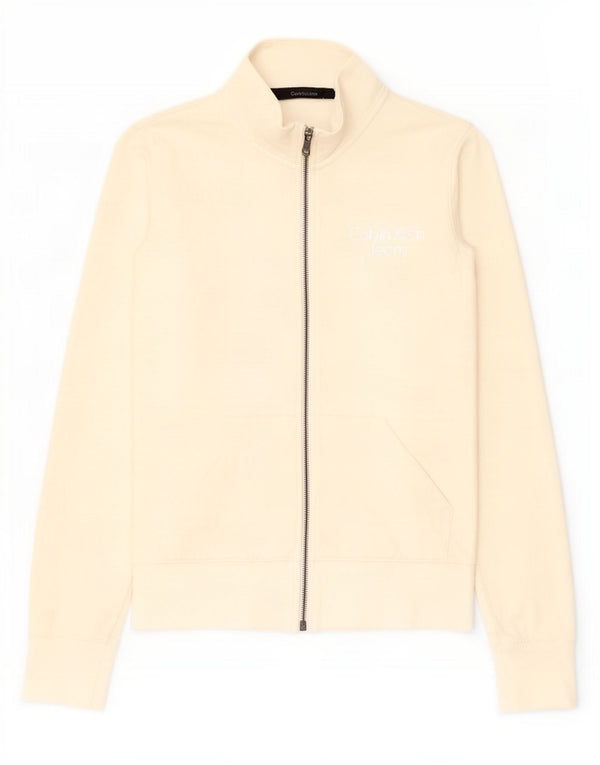 Jachetă de top pentru trening Calvin Klein Jeans pentru femei UK 12 Medium Off White