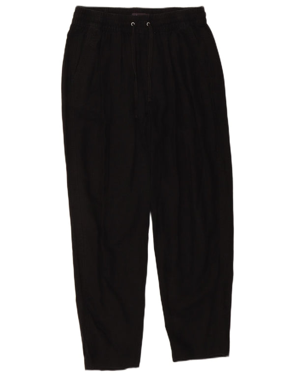Marks & Spencer Womens Tapered Casual Trousers UK 12 Medium W28 L26 Black