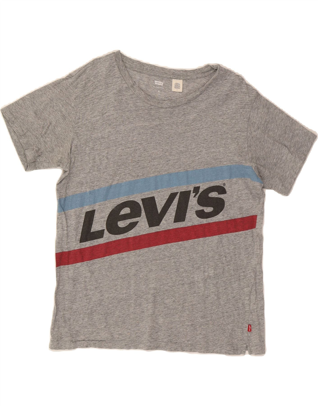 LEVI'S Womens Graphic T-Shirt Top UK 14 Medium Grey Flecked Vintage Levi's and Second-Hand Levi's from Messina Hembry 