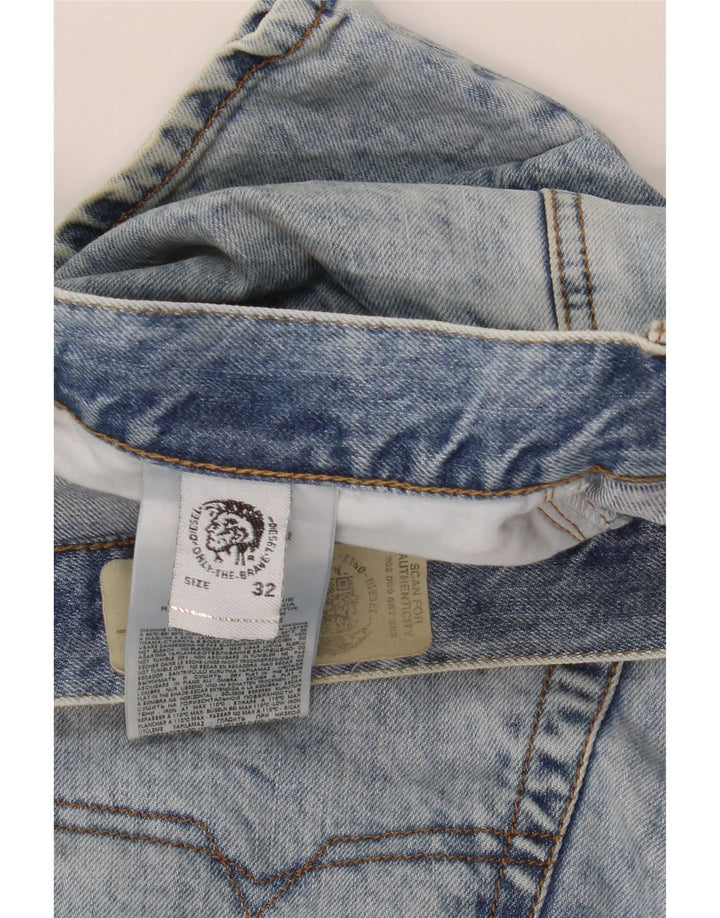 Pantaloni scurți din denim subțire D-Mirk pentru bărbați Diesel W32 bumbac albastru mediu