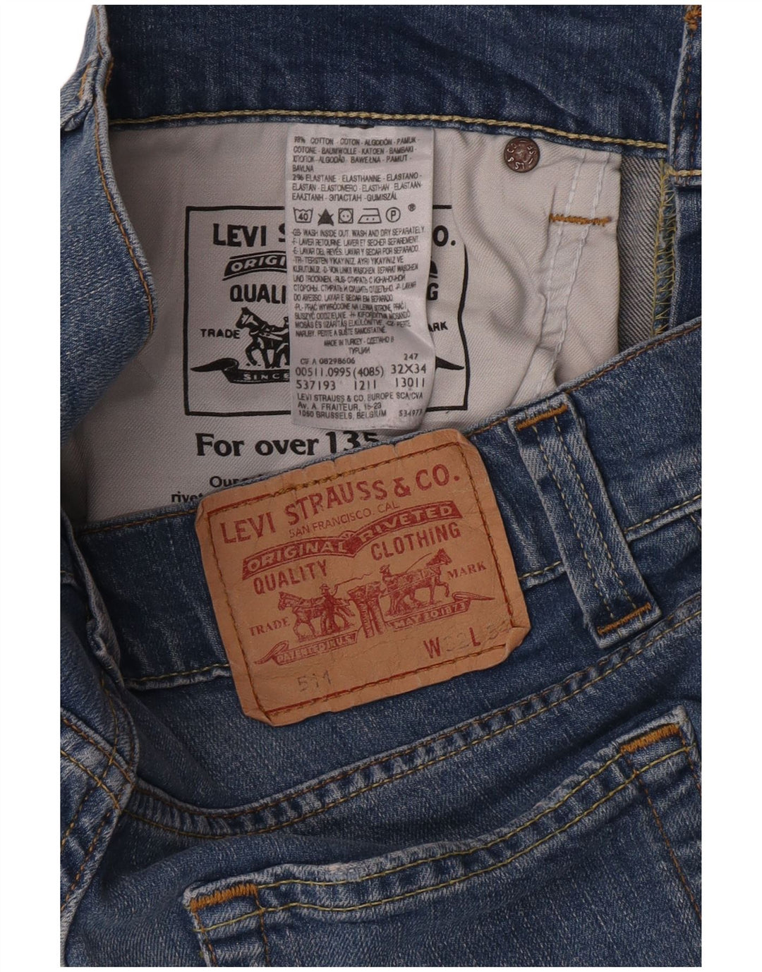 Blugi Levi's 511 Slim pentru femei W32 L26 Bumbac albastru