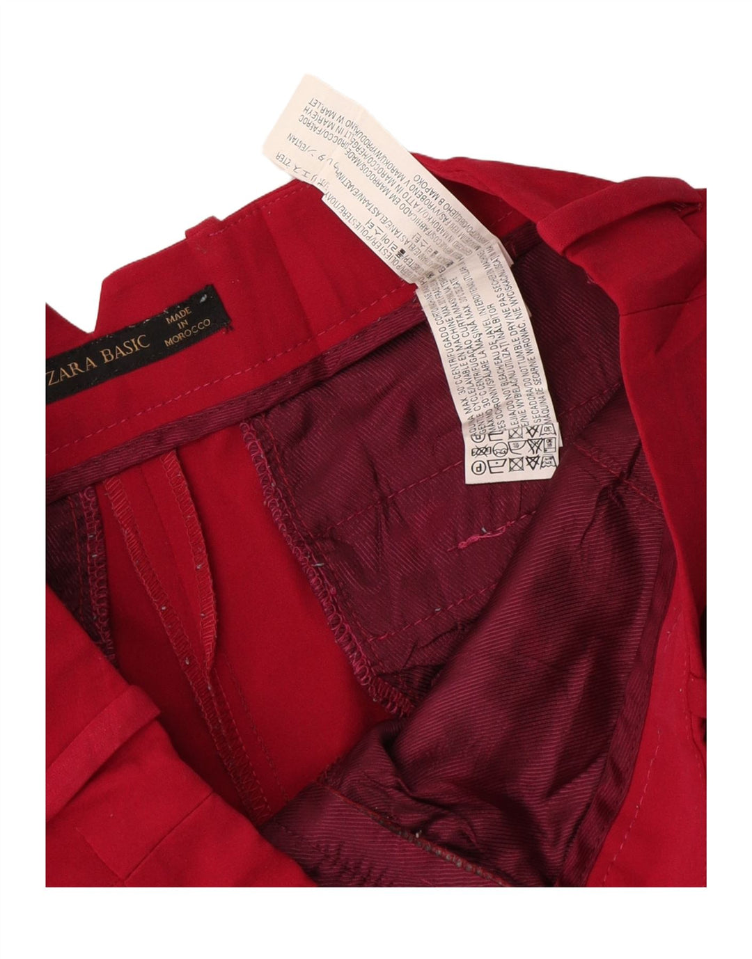 Pantaloni scurti chino pentru femei Zara mici W26 poliester roșu