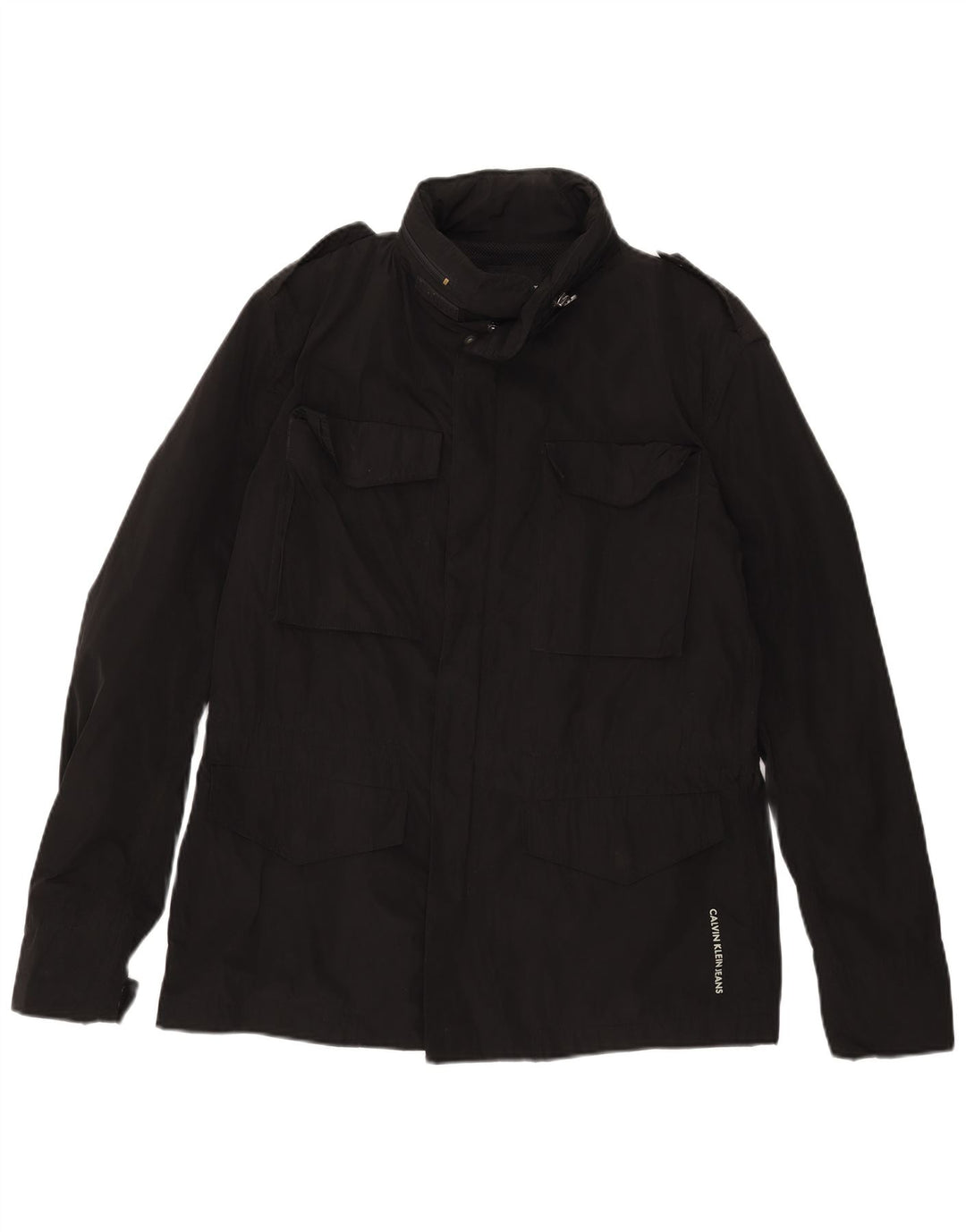 Jachetă militară pentru bărbați Calvin Klein Jeans UK 40 Poliester negru mare
