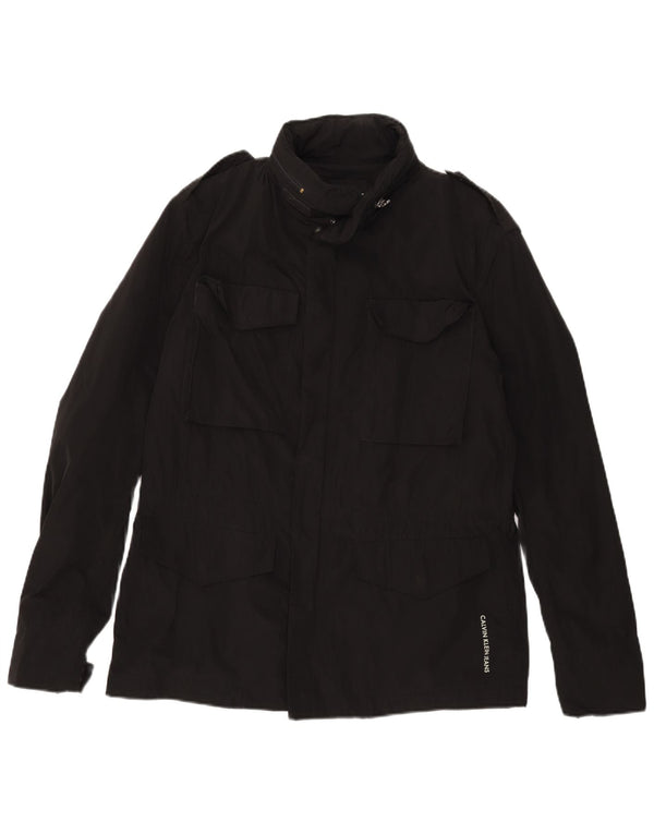 Jachetă militară pentru bărbați Calvin Klein Jeans UK 40 Poliester negru mare