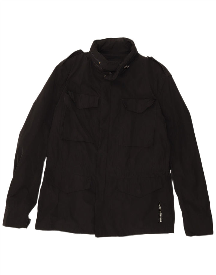 Jachetă militară pentru bărbați Calvin Klein Jeans UK 40 Poliester negru mare