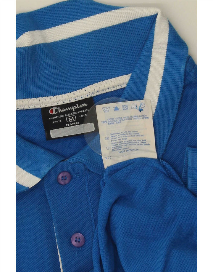 Tricou polo Champion pentru bărbați, bumbac cu dungi albastre medii