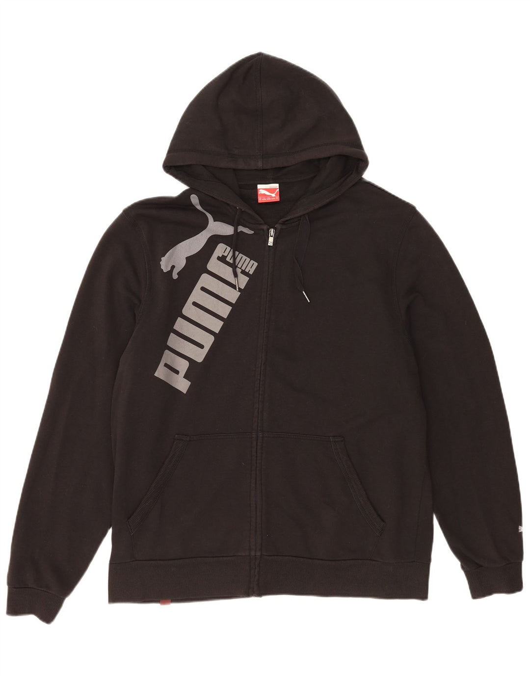 Pulover PUMA Graphic Zip pentru bărbați, bumbac XL, negru