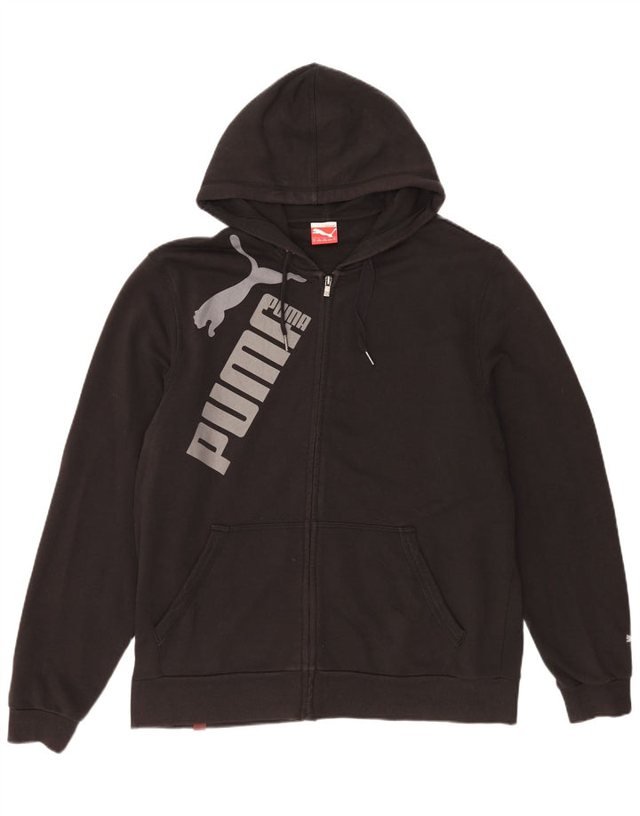 Pulover PUMA Graphic Zip pentru bărbați, bumbac XL, negru