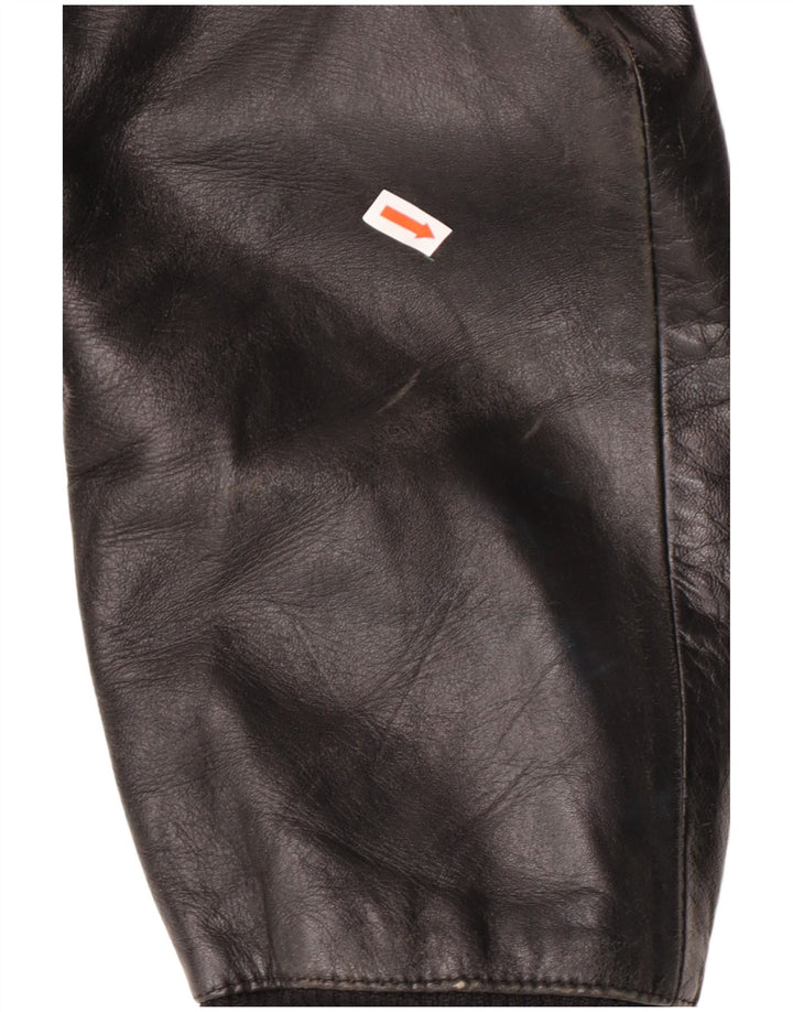 Jachetă de piele vintage pentru bărbați UK 38 Medium Black Classic