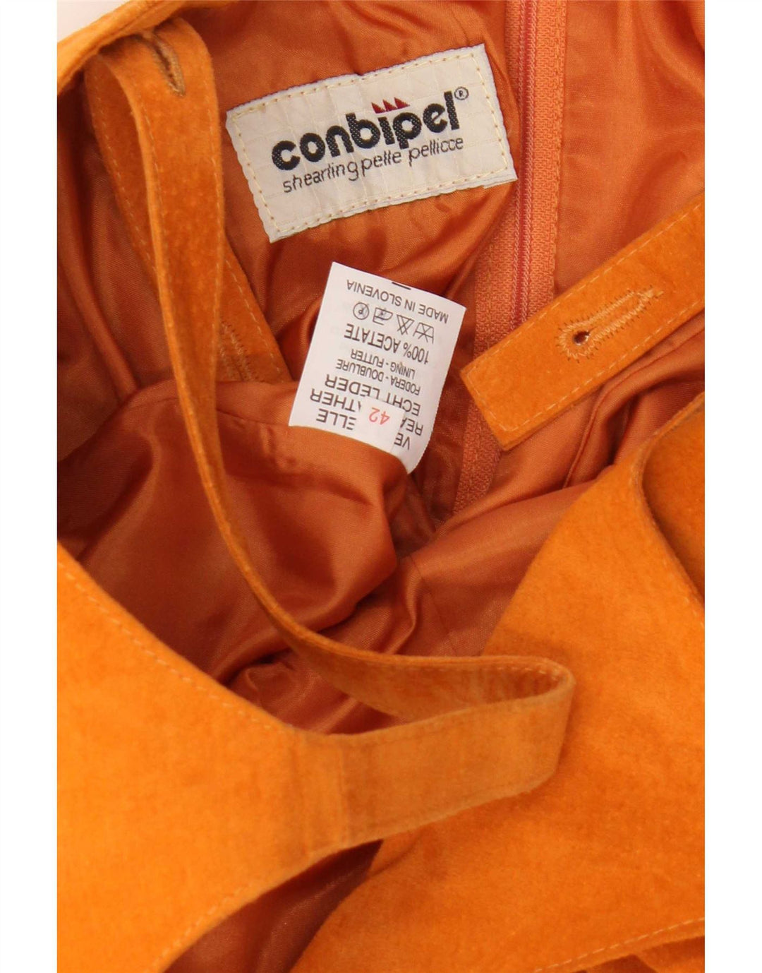 Rochie Conbipel Femei din piele intoarsa IT 42 Medium Orange Piele