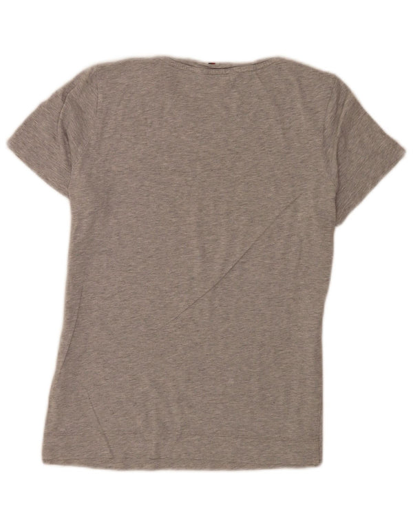 Tricou cu grafic Tommy Hilfiger pentru femei Top UK 8 Small Grey Flecked