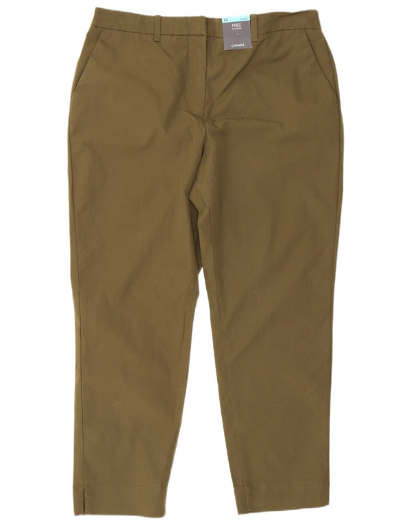 Pantaloni chino conici pentru femei Marks & Spencer UK 14 Large W34 L25 Khaki
