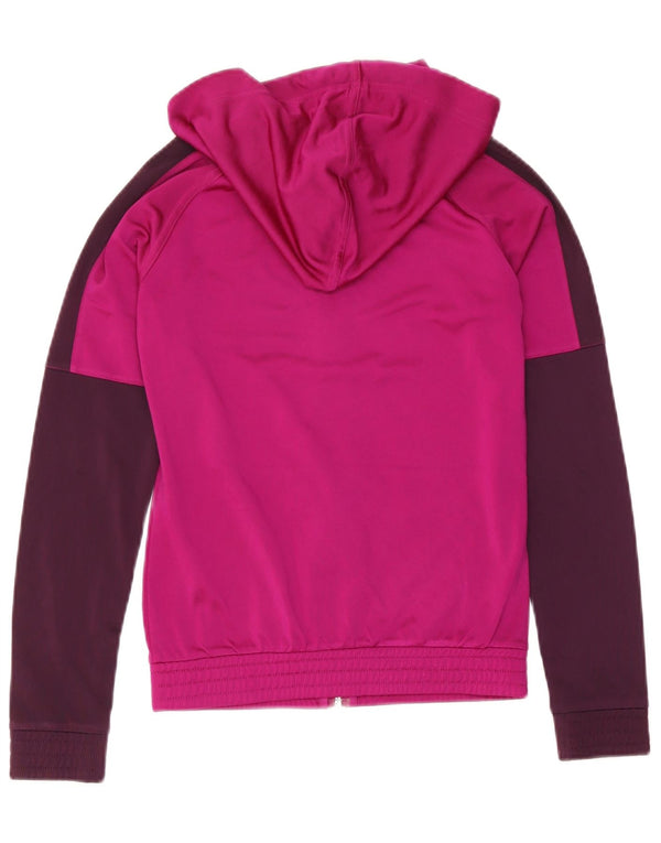 Pulover Reebok pentru femei cu fermoar și cu capota UK 4/6 XS roz colorblock