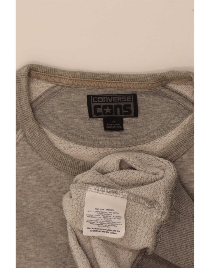 Pulover de hanorac grafic Converse pentru femei UK 14, bumbac gri mediu