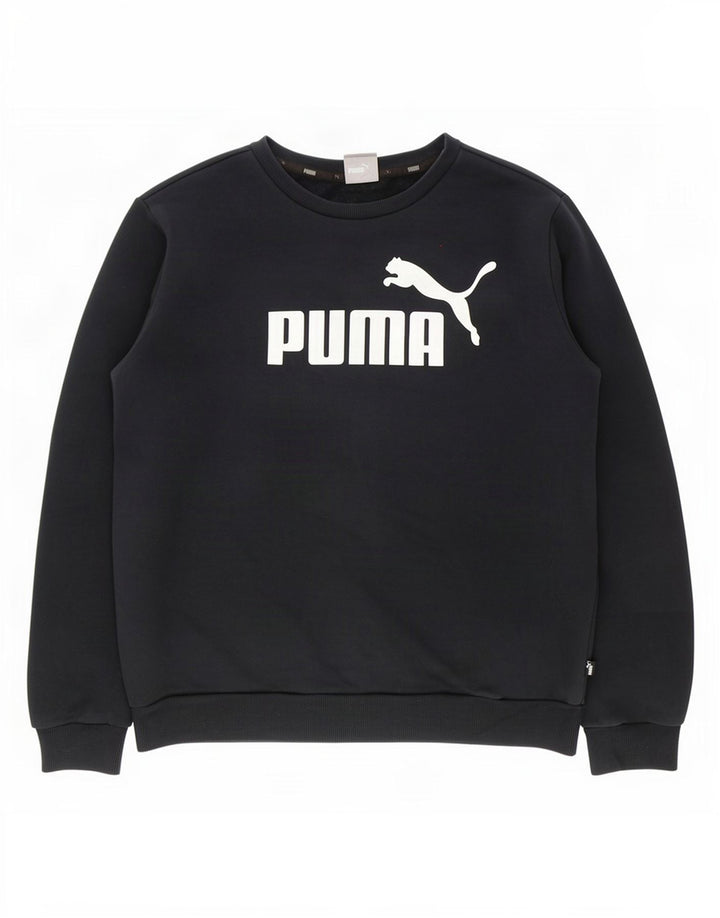 Pulover grafic pentru bărbați Puma, bumbac mediu negru