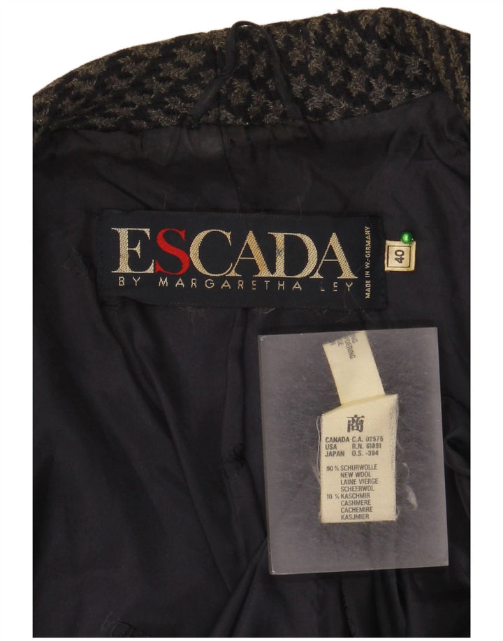 Escada Womens by Margaretha Ley Palton cu piept dublu EU 40 Gri mediu
