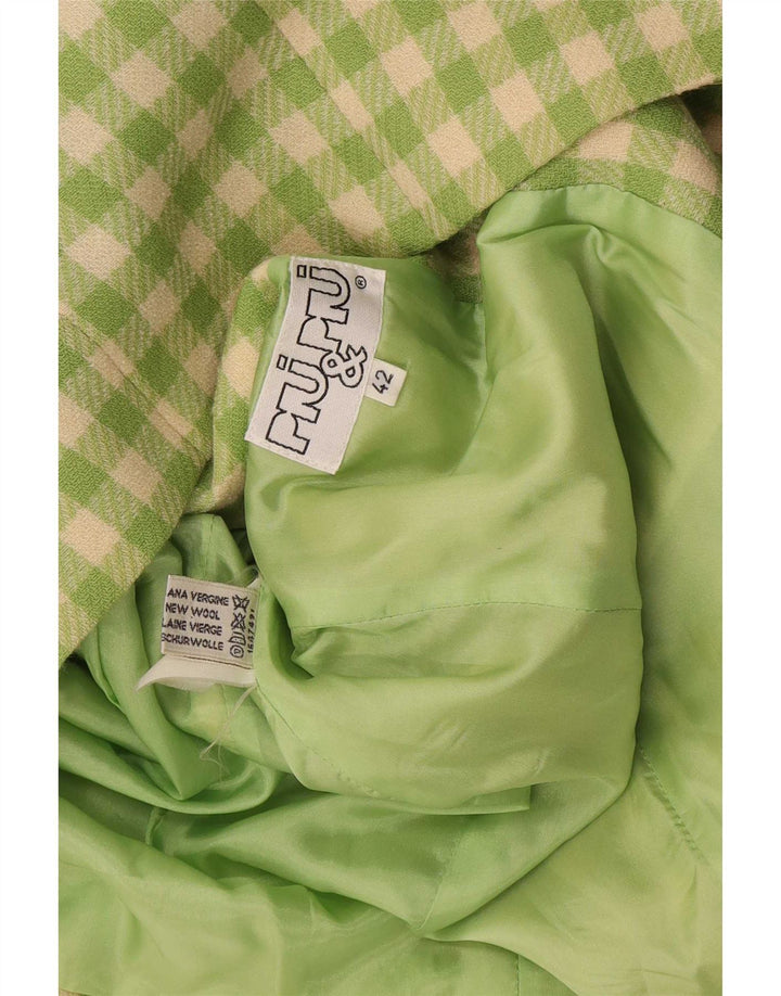 Piu & Jachetă pentru femei cu 5 nasturi IT 42 Medium Green Gingham New Wool