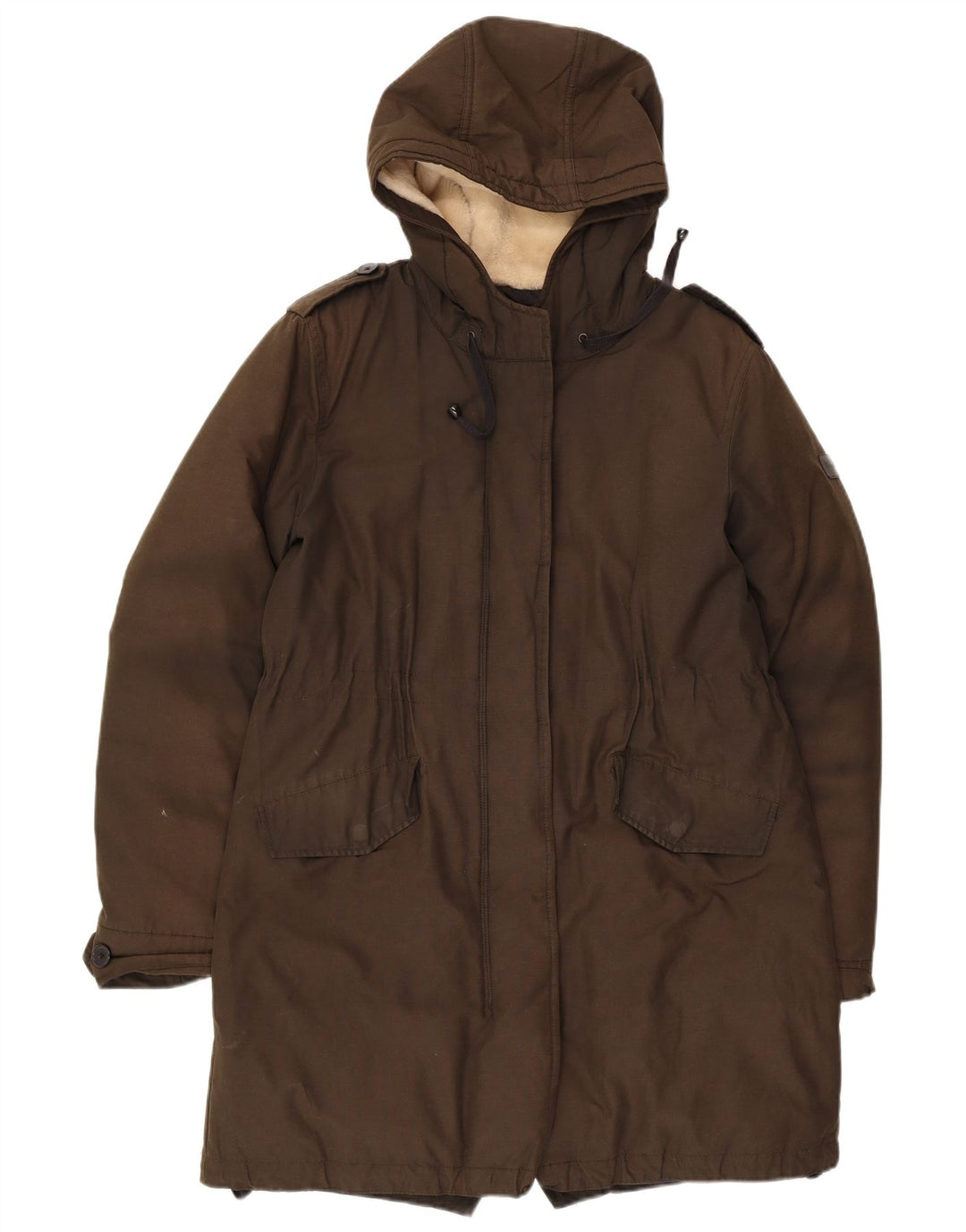 Jachetă parka cu glugă WRANGLER pentru femei UK 14 bumbac kaki mediu