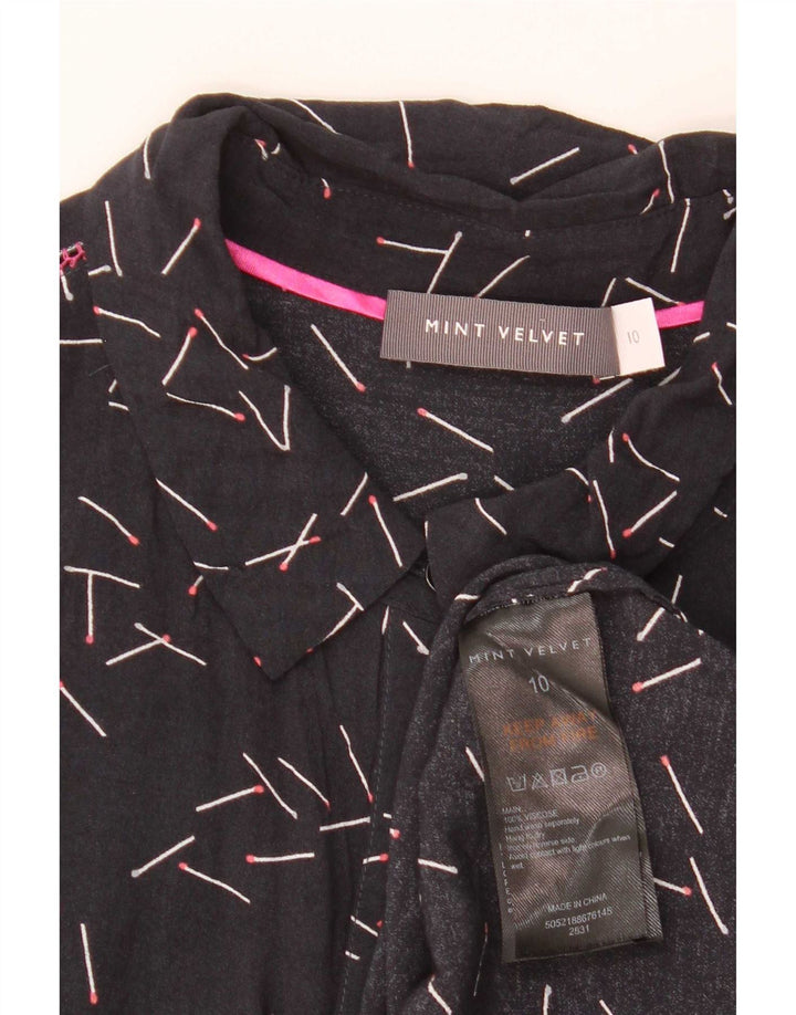 MINT VELVET Cămașă supradimensionată pentru femei, cu model abstract, UK 10 Mic, bleumarin
