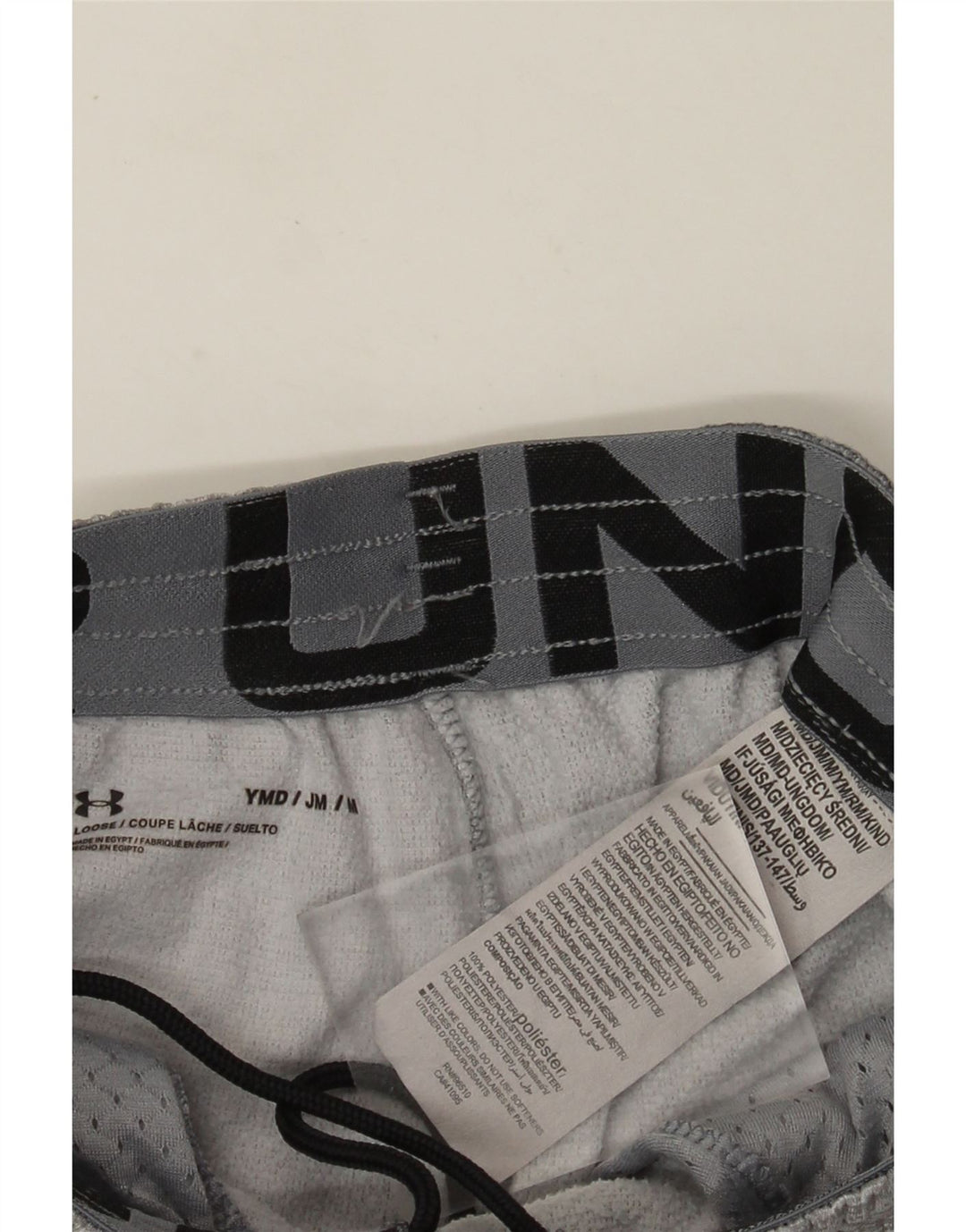 Pantaloni scurți sport grafic Under Armour pentru băieți, 9-10 ani, gri mediu pete