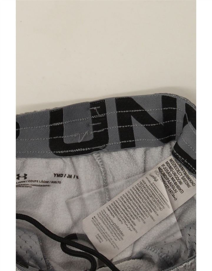 Pantaloni scurți sport grafic Under Armour pentru băieți, 9-10 ani, gri mediu pete