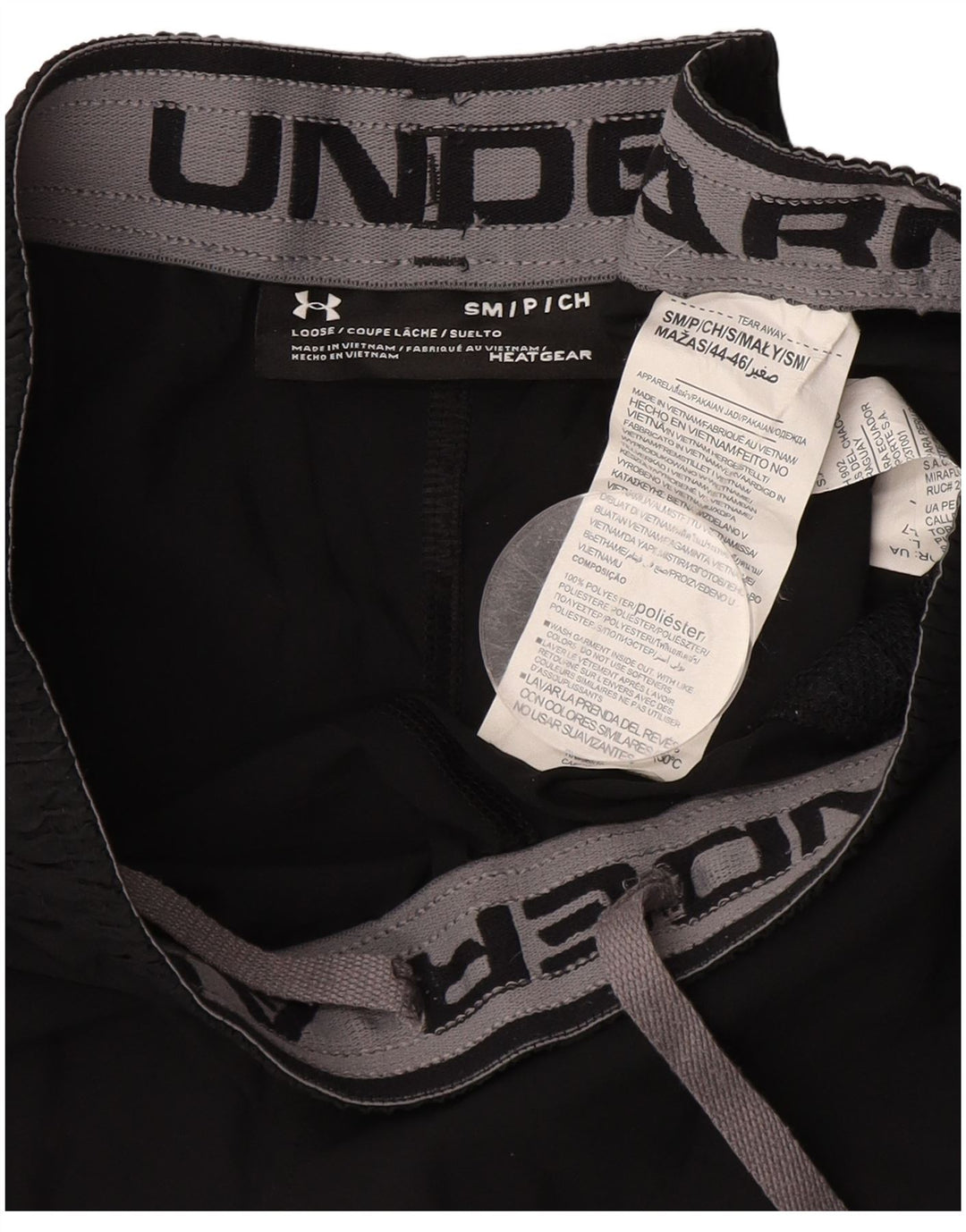 Pantaloni scurți sport Under Armour pentru bărbați, cu grafică largi, poliester negru mic