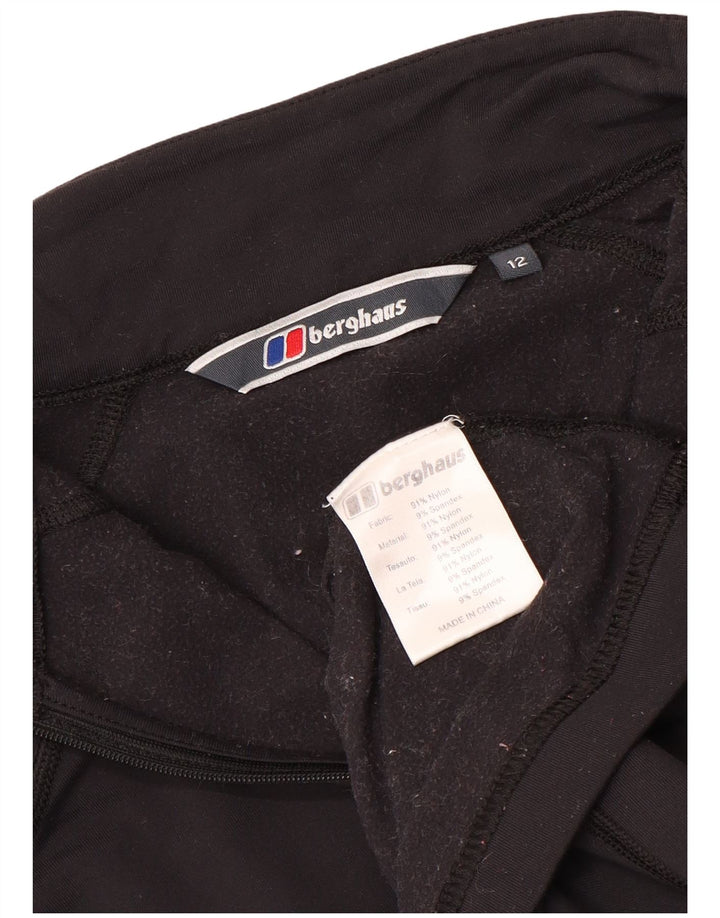 Trening Top pentru femei Berghaus, cu fermoar și gât, UK 12, nailon mediu negru