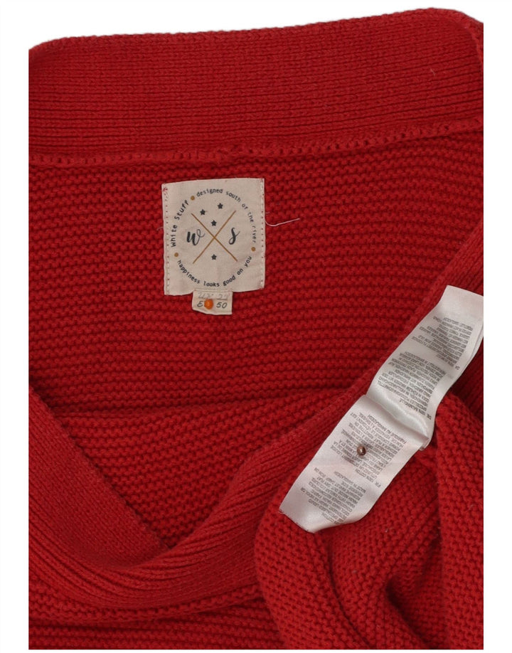 WHITE STUFF Pulover pentru femei cu gât de barcă UK 22 3XL Bumbac roșu