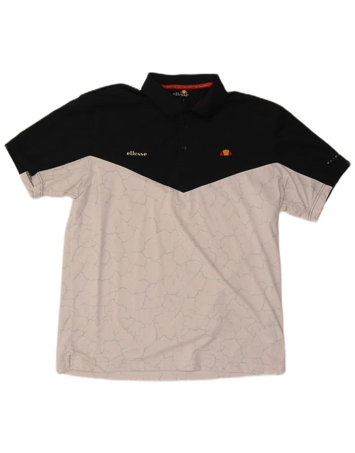 Tricou polo pentru bărbați Ellesse, XL, alb, poliester bloc de culoare