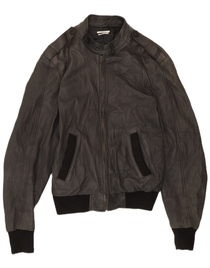 Jachetă militară din piele pentru bărbați Sasch UK 40 Large Black