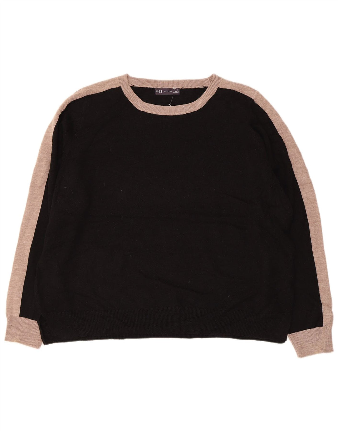 MARKS & SPENCER Pulover pentru damă cu gât de barcă UK 20 2XL Negru