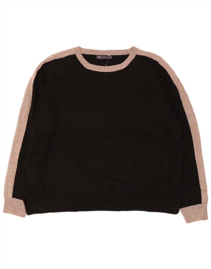 MARKS & SPENCER Pulover pentru damă cu gât de barcă UK 20 2XL Negru