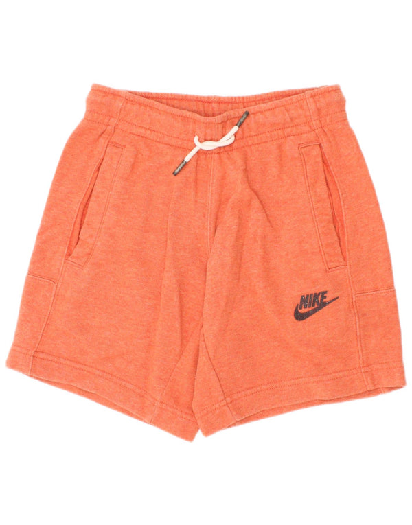 Pantaloni scurți sport Nike pentru băieți, cu ajustare standard, 8-9 ani, bumbac portocaliu mic