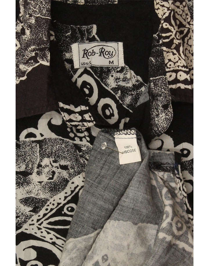 Cămașă cu mânecă scurtă pentru bărbați Rob Roy, viscoză neagră medie