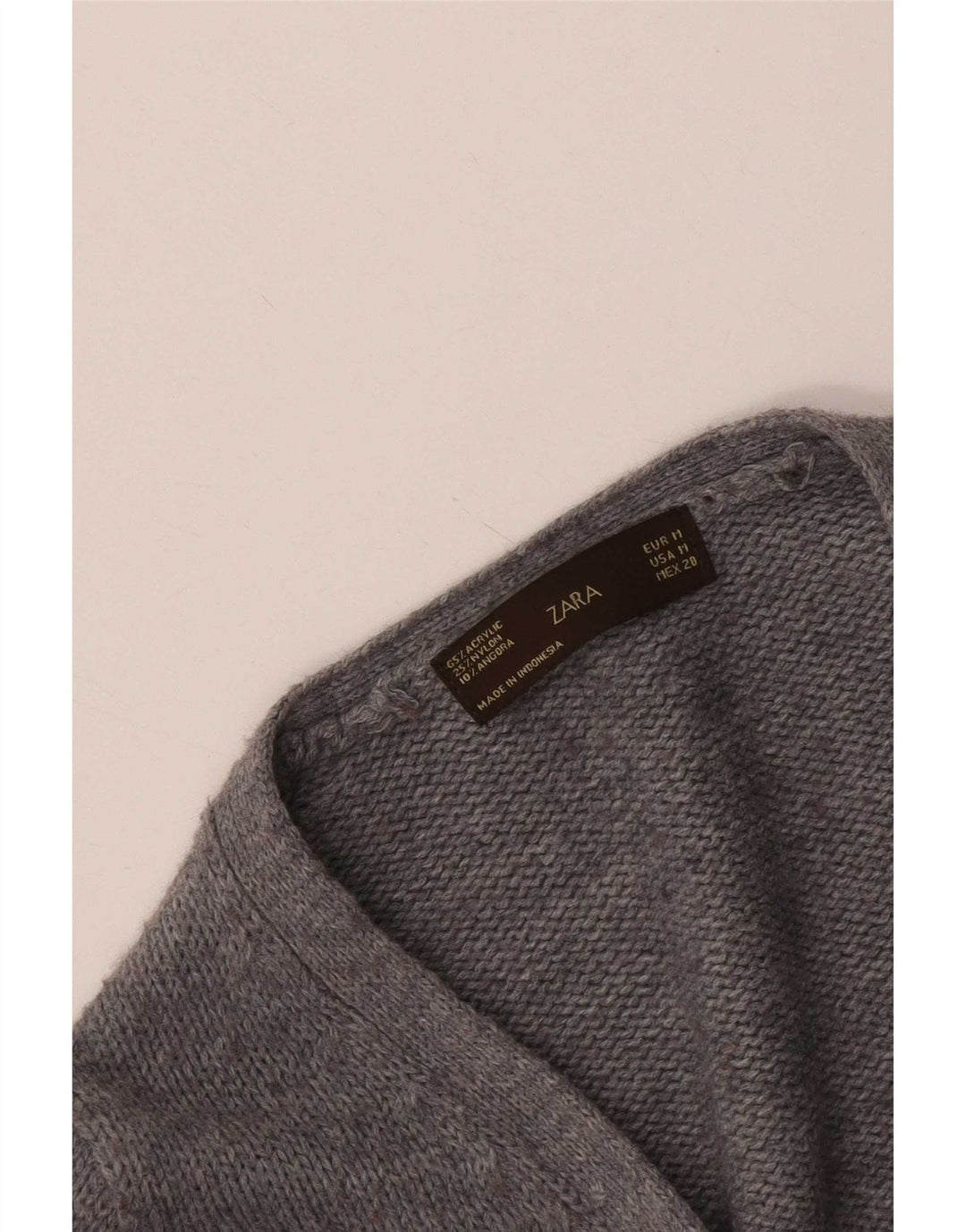 Pulover cardigan pentru femei Zara UK 12, gri mediu cu pete acrilice