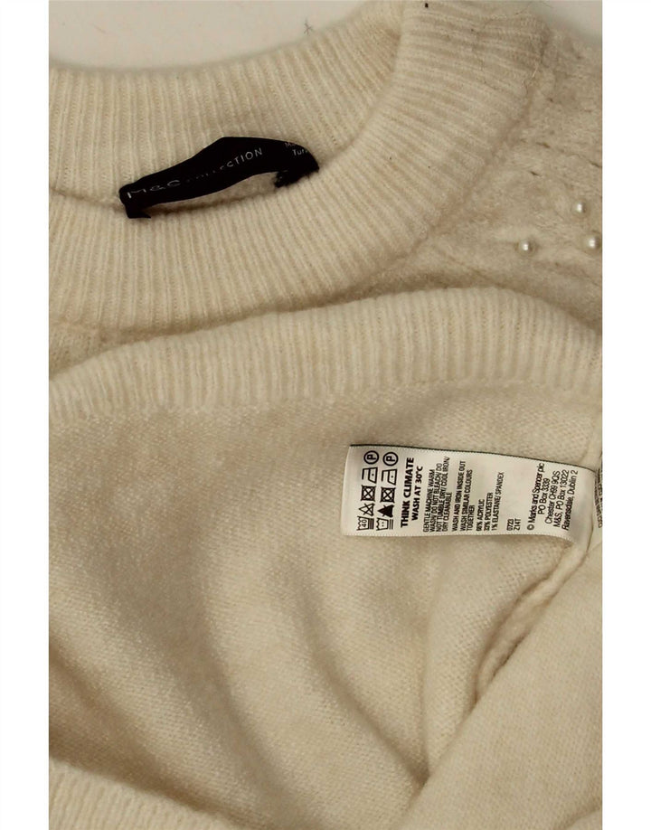 Pulover pentru femei Marks & Spencer cu decolteu triplu UK 10 Small Off White