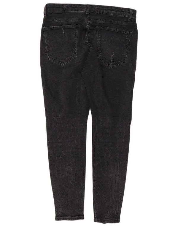 Blugi skinny învechiți pentru bărbați Zara EU 44 Large W34 L29 Bumbac negru