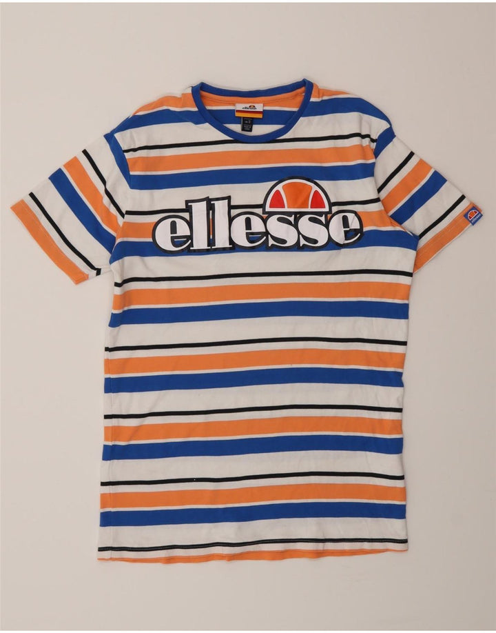 Tricou cu grafic pentru bărbați Ellesse Top mic din bumbac cu dungi multicolore