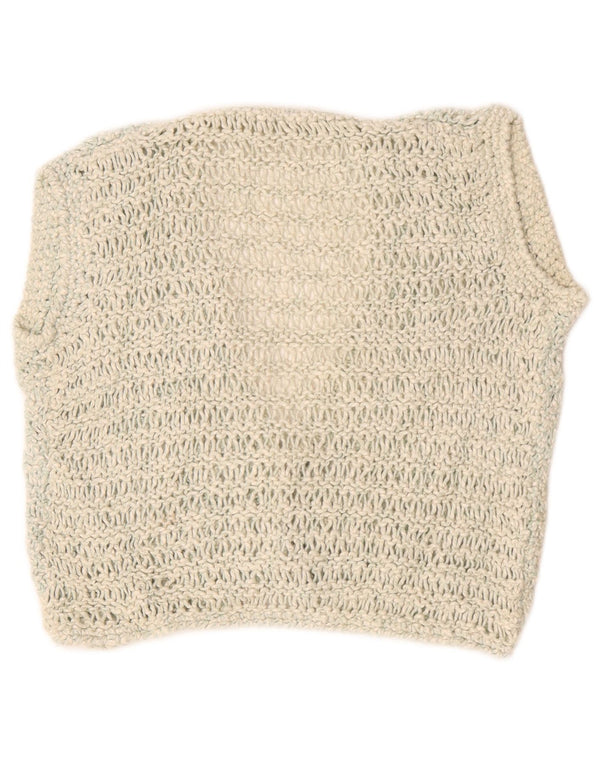 Pulover cardigan Vintage pentru femei See Through UK 16, mare, pete alb