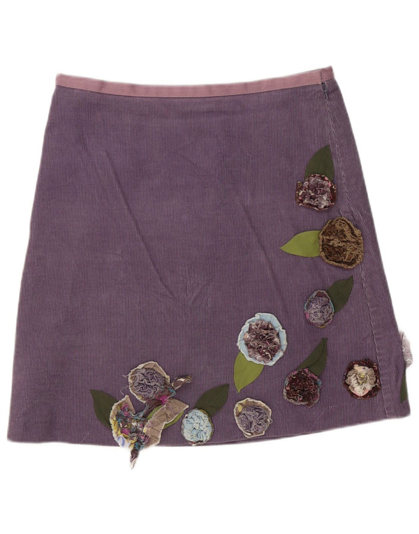 Fusta Boden din velur pentru femei UK 12 Medium W32 Purple Floral