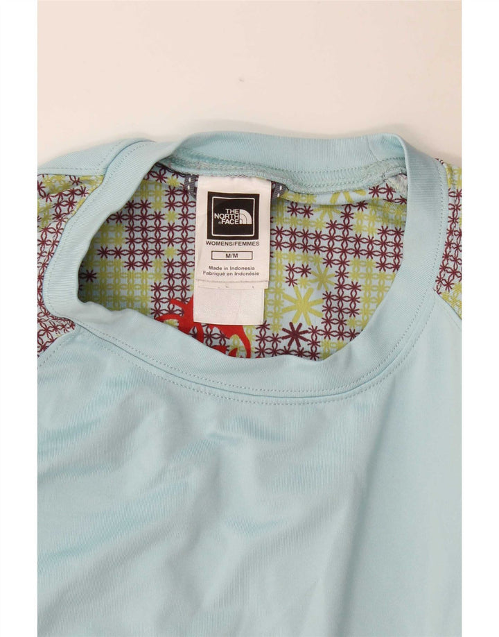 The North Face Tricot cu mânecă lungă cu grafică pentru femei UK 14 Medium Blue Poliester