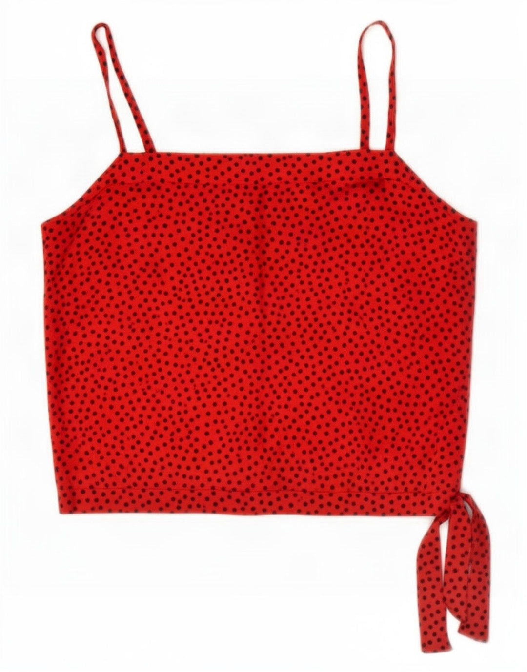 Vintage Crop Cami Top pentru femei UK 12 Medium Red Spotted