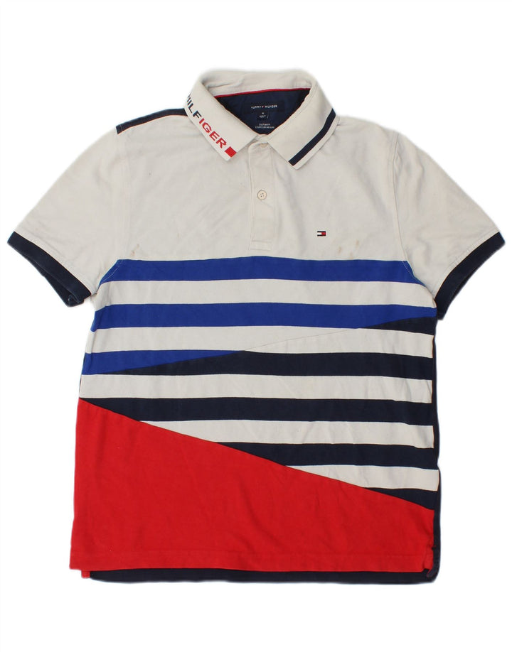 Tricou polo cu grafic Tommy Hilfiger pentru bărbați, cu dungi medii, multicolore