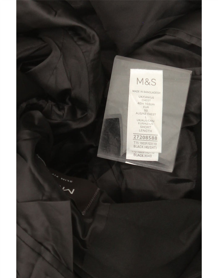 MARKS & SPENCER Jachetă pentru bărbați cu 2 nasturi, UK 40 Poliester negru mare