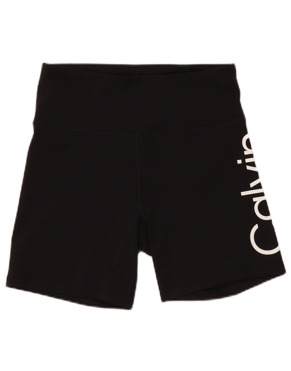 Pantaloni scurți sport grafic Calvin Klein pentru femei UK 12 Poliester mediu negru