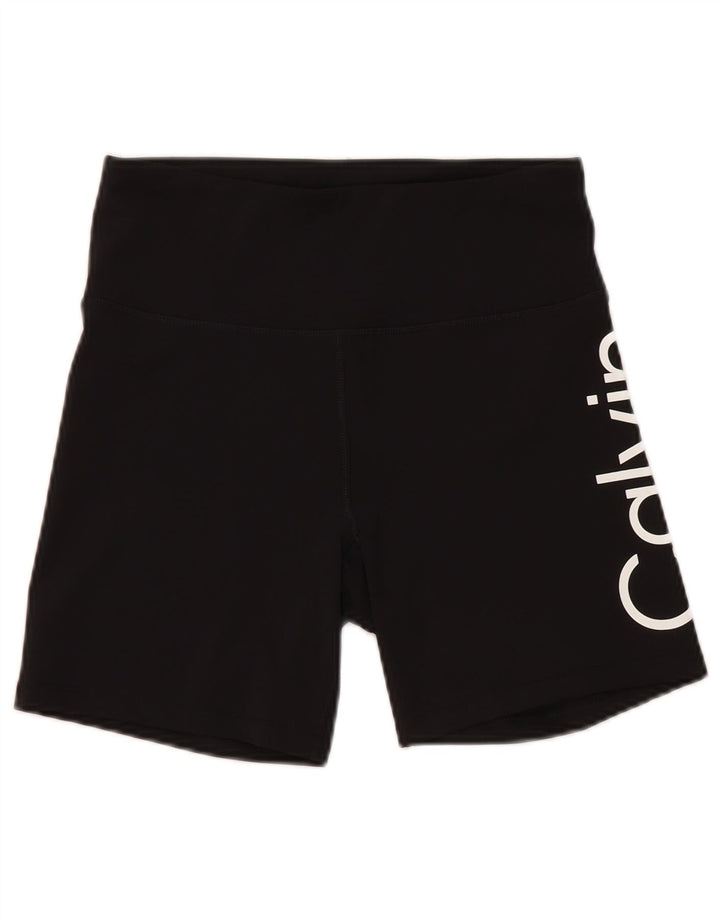 Pantaloni scurți sport grafic Calvin Klein pentru femei UK 12 Poliester mediu negru