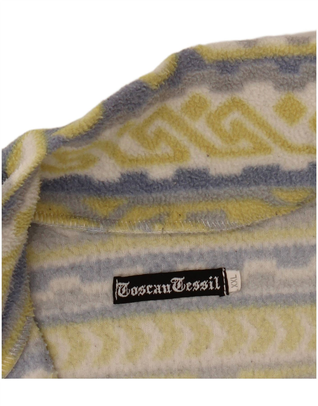 Jachetă din lână vintage pentru femei UK 20 2XL galben geometric