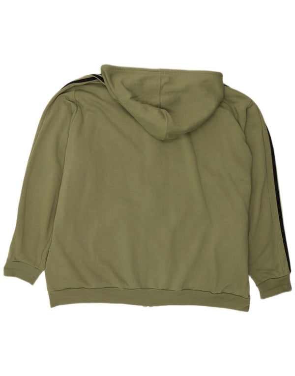 Pulover Adidas pentru bărbați, cu fermoar, bumbac kaki 3XL